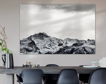 Zwart-witte bergen in Zwitserland van Felix Brönnimann