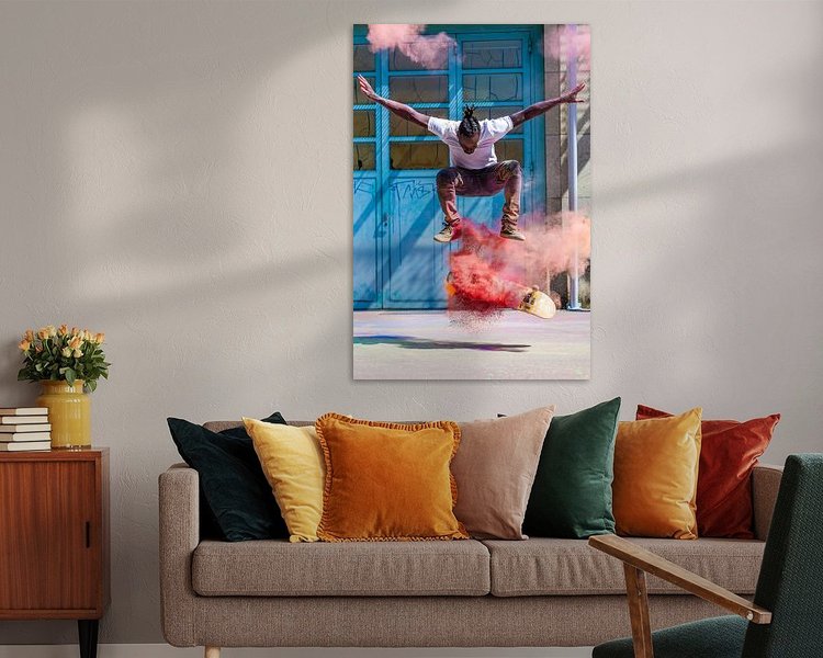 Voorbeeld van het werk in een kamer