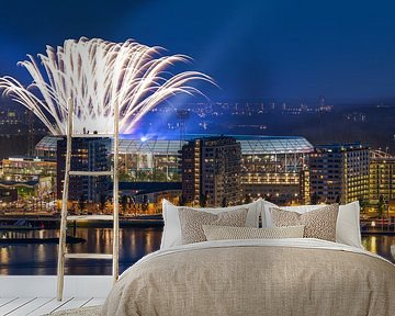 The fireworks above the Feijenoord Stadium "De Kuip" in Rotterdam by MS Fotografie | Marc van der Stelt