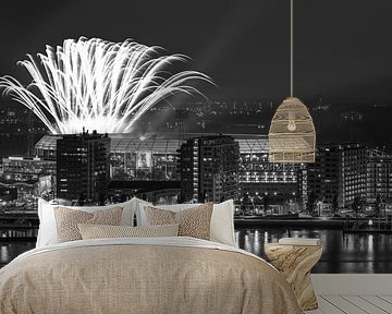The fireworks above the Feijenoord Stadium "De Kuip" in Rotterdam by MS Fotografie | Marc van der Stelt