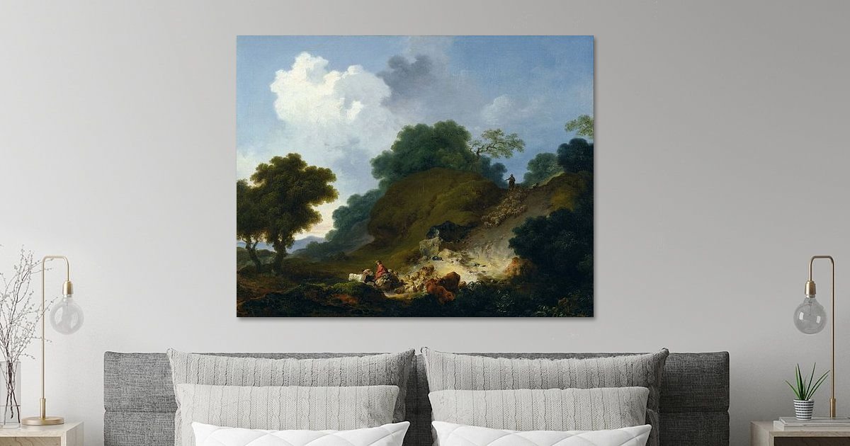 Landscape with Shepherds and Flock of Sheep, Jean-Honoré Fragonard on ...