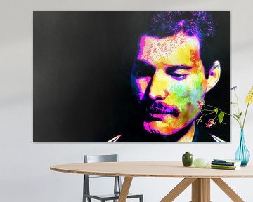 Freddie Mercury Abstract Portret van Art By Dominic