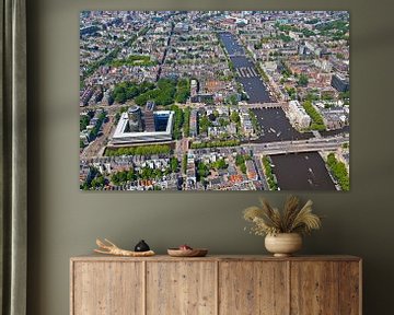 Luftbild der Pijp und Amstel in Amsterdam