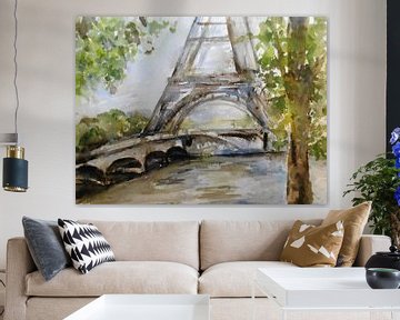 La Tour Eiffel sur la Seine. sur Ineke de Rijk