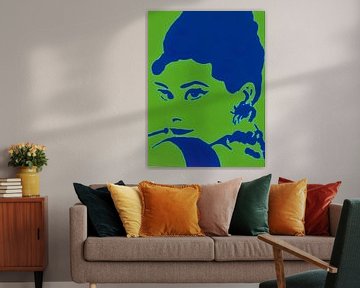 Audrey Hepburn in Pop Art Kleuren. van Ineke de Rijk