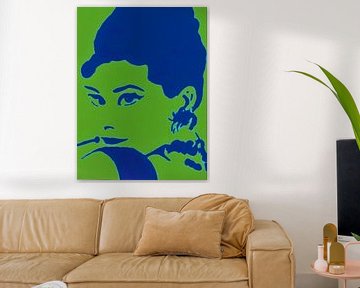 Audrey in groen en blauw. van Ineke de Rijk