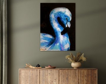 Blauwe flamingo. Vogel ( 9) van Ineke de Rijk