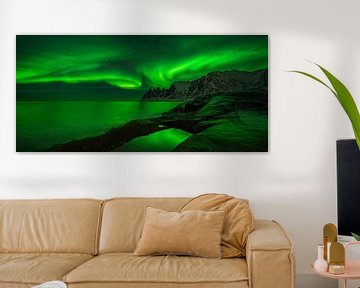 Panorama of aurora over Tugeneset