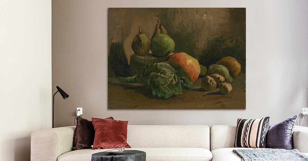 Still Life with Vegetables and Fruit, Vincent van Gogh on canvas ...