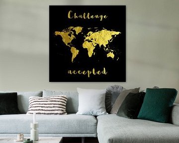 Challenge Weltkarte Student Studieren Geschenk van Poster Art Shop