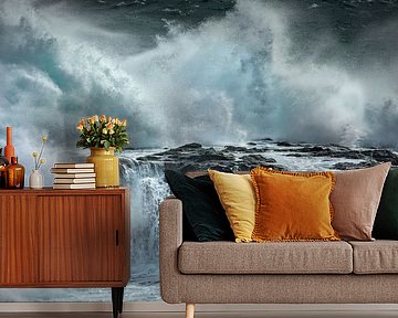 Waves in Gjógv Bay by Nando Harmsen