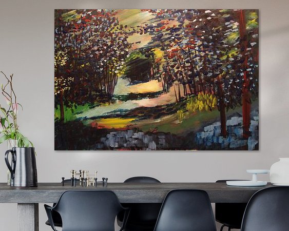 Voorbeeld van het werk in een kamer