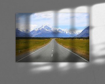 De weg naar Mount Cook / Nieuw - Zeeland