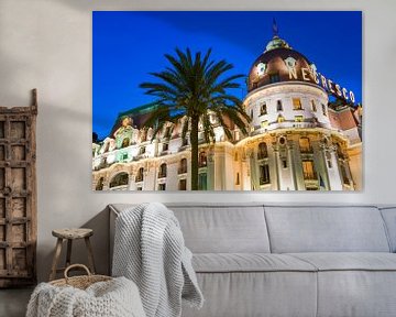 Hotel Négresco in Nice bij nacht van Werner Dieterich