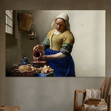 Dienstmagd mit Milchkrug, Johannes Vermeer von Details der Meister
