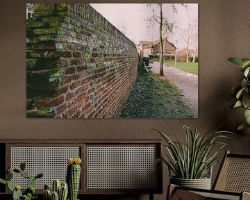 Oude stadsmuur van Wageningen in het Torckpark van MijnStadsPoster