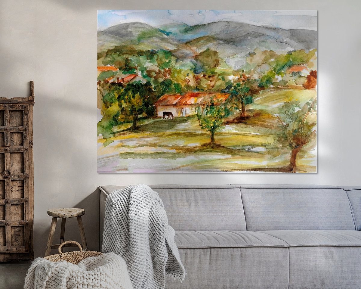 Voorbeeld van het werk in een kamer