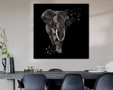 Elefant Dreiecke Low Poly Style van Felix Brönnimann