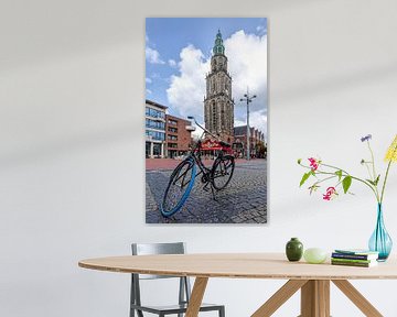 Martini tower Groningen with bicycle in front