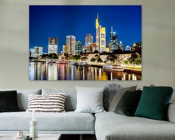 Skyline of Frankfurt at night by Günter Albers