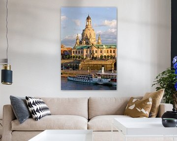 Brühl's Terrace and the Frauenkirche in Dresden by Werner Dieterich