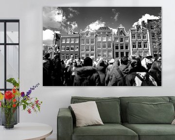 Straßenszene Amsterdam (Schwarz-Weiß)