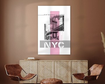 Poster Art NYC Manhattan Bridge van Melanie Viola