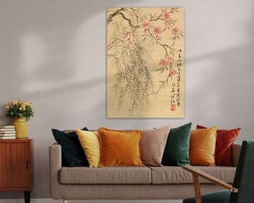 Hanko Okada. Peach Blossoms and Willows