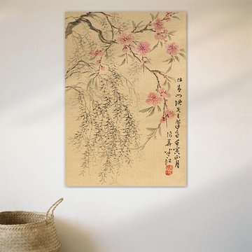 Hanko Okada. Peach Blossoms and Willows