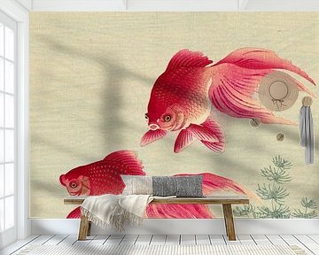 Zwei Veiltail-Goldfische, Ohara Koson