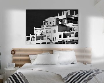 Weiße Häuser, Spanien (Schwarz-Weiß)