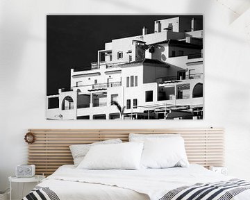 Witte huizen, Spanje (zwart-wit) van Rob Blok
