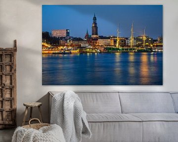 Hamburg St. Pauli at the Blue Hour by Ursula Reins