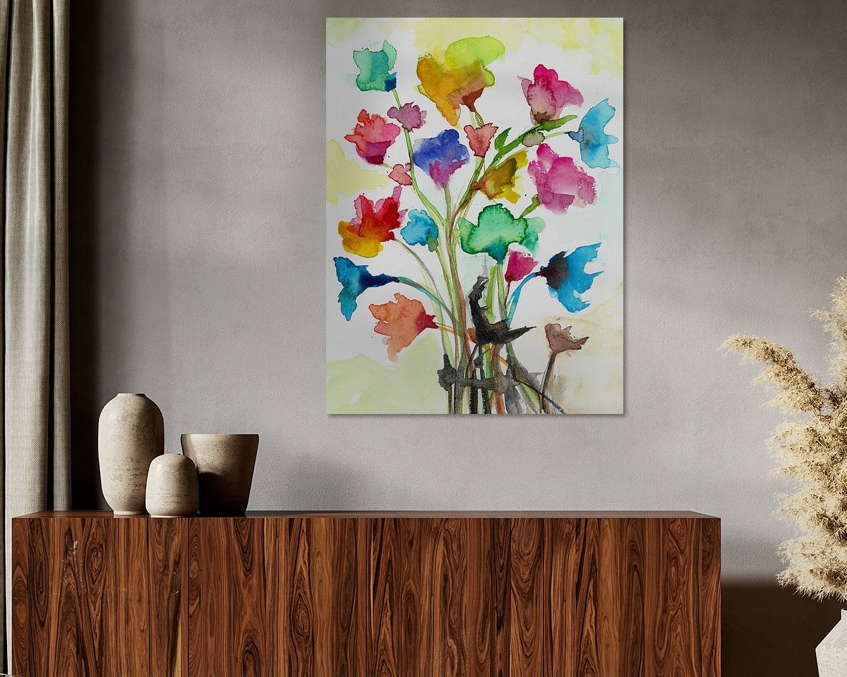 Voorbeeld van het werk in een kamer