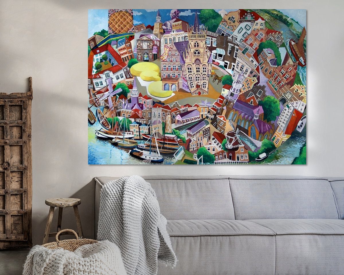 Voorbeeld van het werk in een kamer