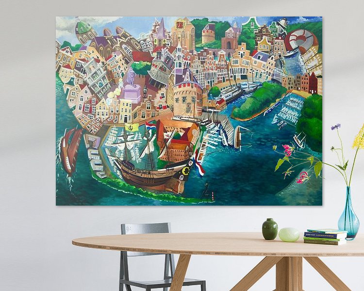 Voorbeeld van het werk in een kamer