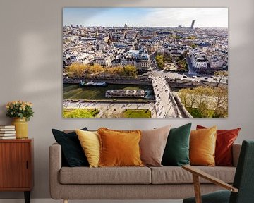 Uitzicht vanuit Notre-Dame over Parijs van Werner Dieterich
