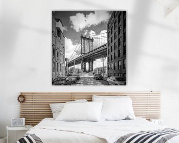 NEW YORK CITY Manhattan Bridge | Monochroom van Melanie Viola