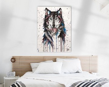 Wolf watercolour by Bianca ter Riet