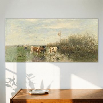 Cows in a swampy meadow, Willem Mari