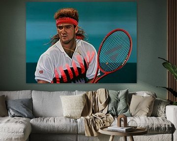 Andre Agassi Painting by Paul Meijering