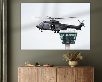 Eurocopter Cougar close to the air traffic control tower von Wim Stolwerk