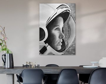 Vrouwelijke Astronaut realistisch van Liv Jongman