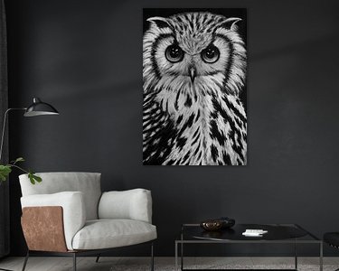 Voorbeeld van het werk in een kamer