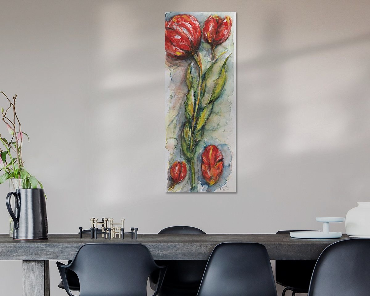 Voorbeeld van het werk in een kamer