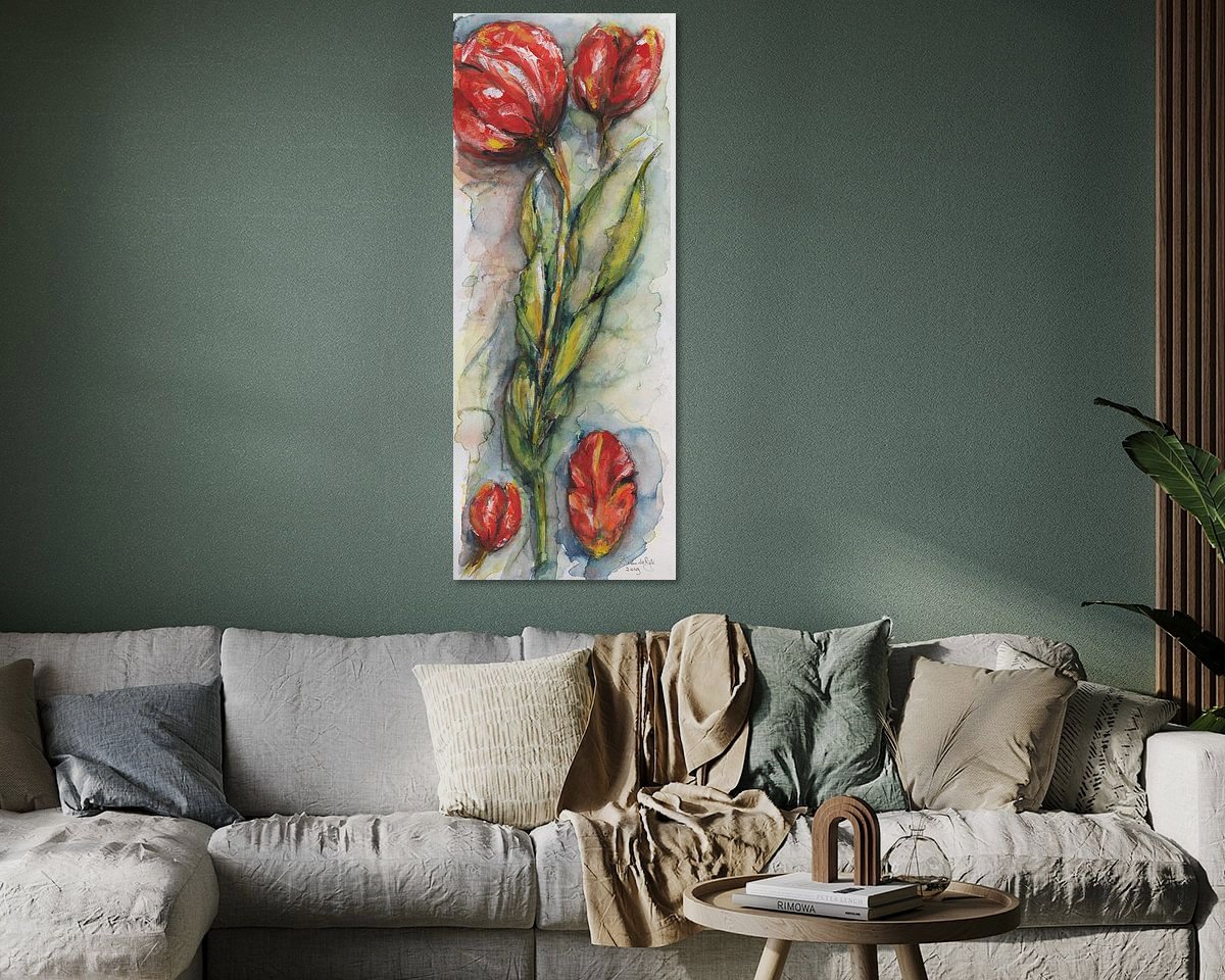 Voorbeeld van het werk in een kamer