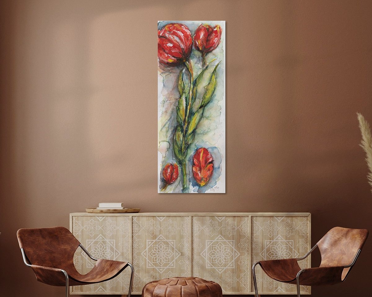 Voorbeeld van het werk in een kamer