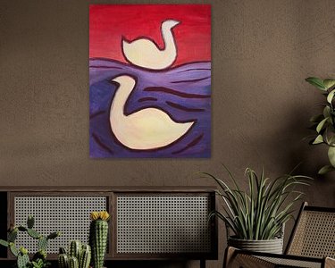 Voorbeeld van het werk in een kamer