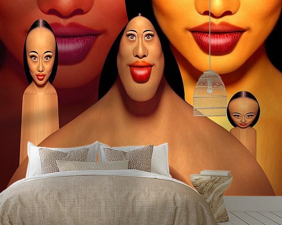 Voorbeeld van het werk in een kamer