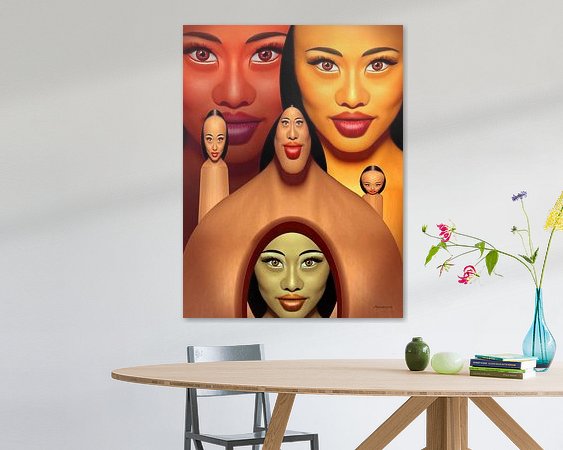 Voorbeeld van het werk in een kamer